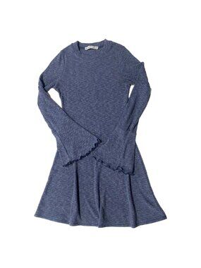ABERCROMBIE & FITCH Ribbed Knit Dress‎ Blue S Bell Sleeves Boho Y2K Indie Sleaze